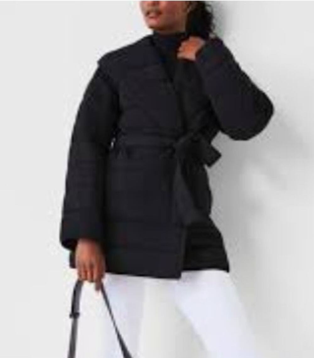 SPANX AirEssentials black puffer pillow coat belted women's size medium thick